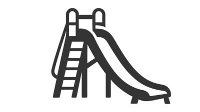 Icon einer Rutsche mit Leiter als Symbol f&uuml;r Spielplatzger&auml;te